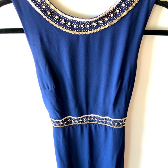 Luxurious beaded blue maxi-dress - Picture 1 of 10